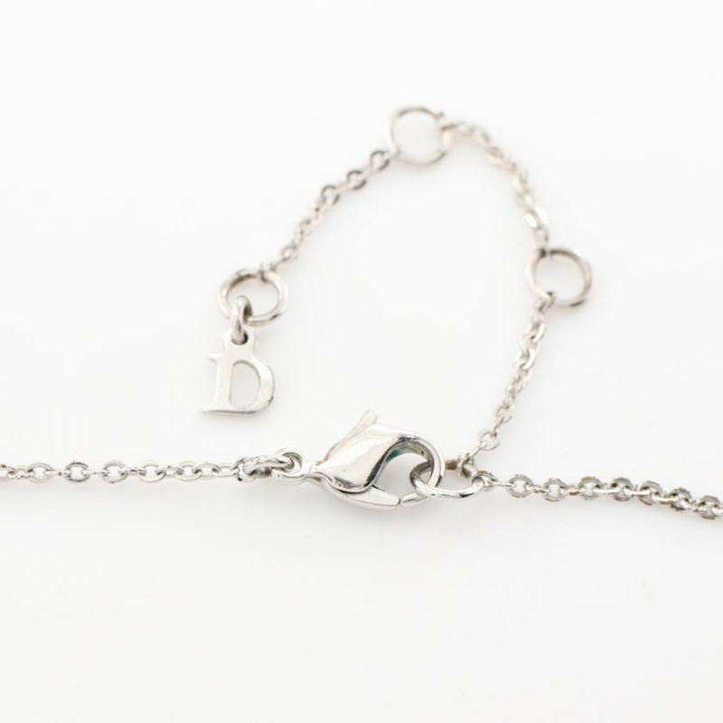 【日本直送】 中古Christian Dior[B]心 logo 項鍊 銀色 粉色-2