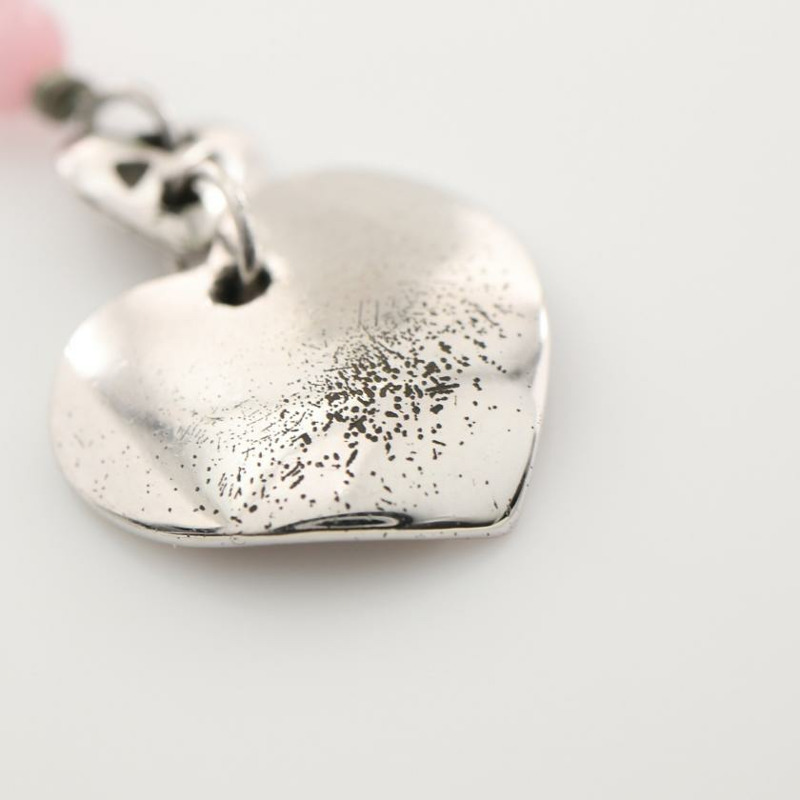 【日本直送】 中古Christian Dior[B]心 logo 項鍊 銀色 粉色-7