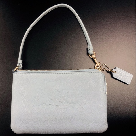 Coach寶寶藍馬車logo手拿包