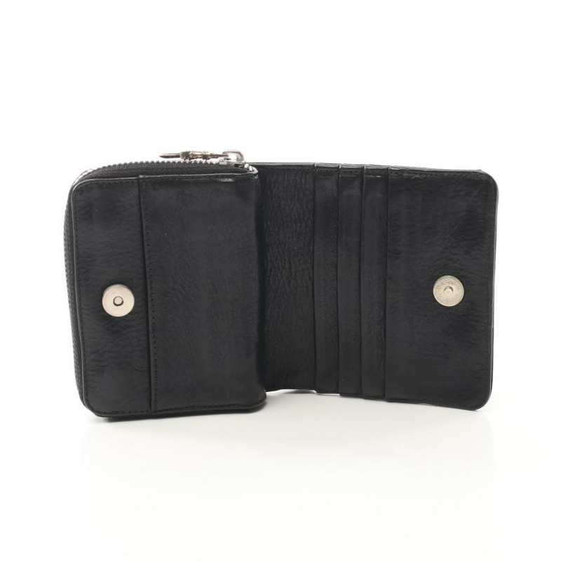 【日本直送】 中古Chrome Hearts[B]Square 對折真皮錢包 黑色-2