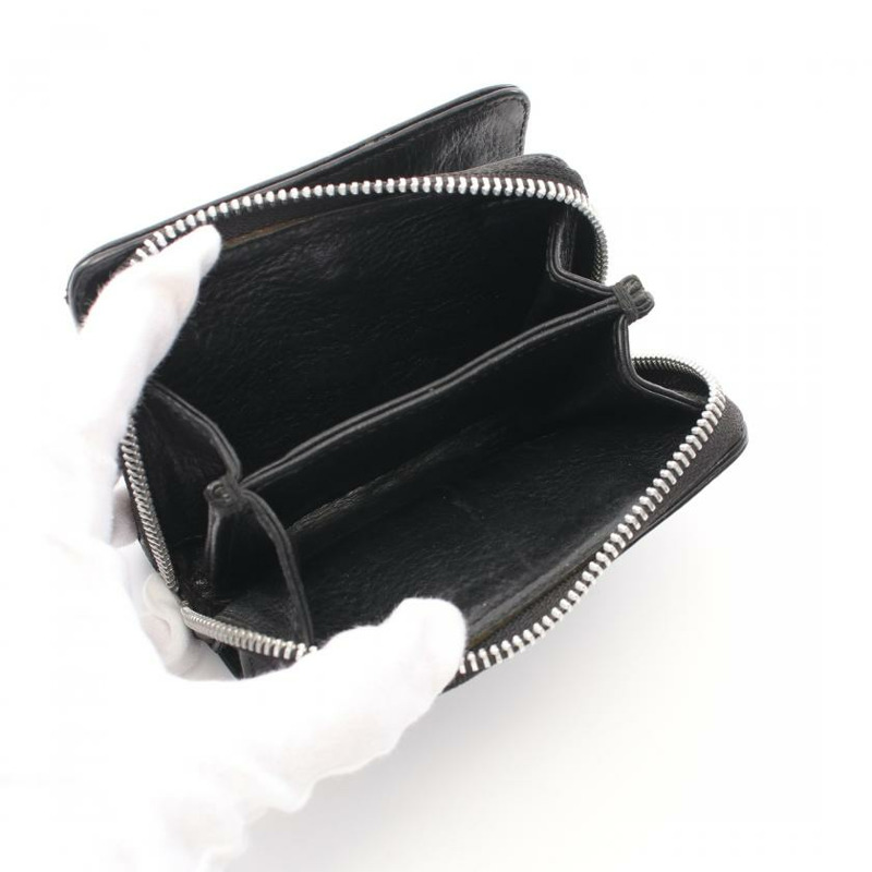 【日本直送】 中古Chrome Hearts[B]Square 對折真皮錢包 黑色-3