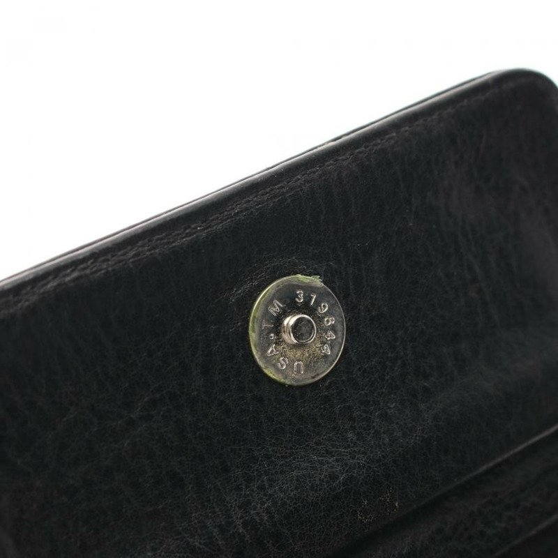 【日本直送】 中古Chrome Hearts[B]Square 對折真皮錢包 黑色-5