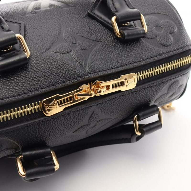 【日本直送】 中古LOUIS VUITTON[AB]Speedy Bandouliere 20 老花empreinte壓花浮雕 真皮手提包 黑色 兩用款-5