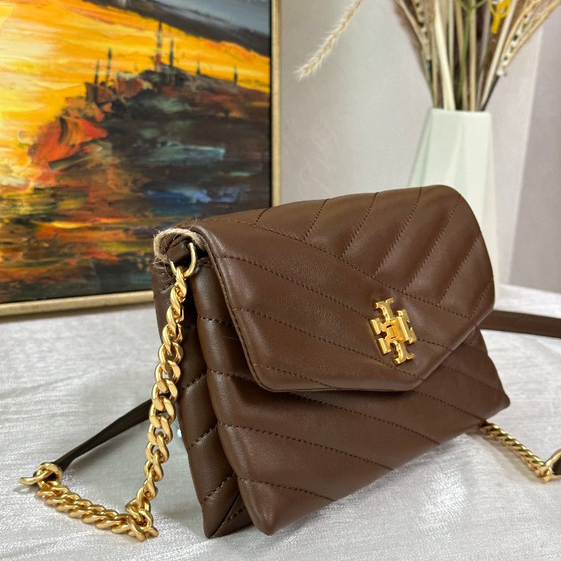 (極新)TORY BURCH 咖啡色真皮woc鏈包-2