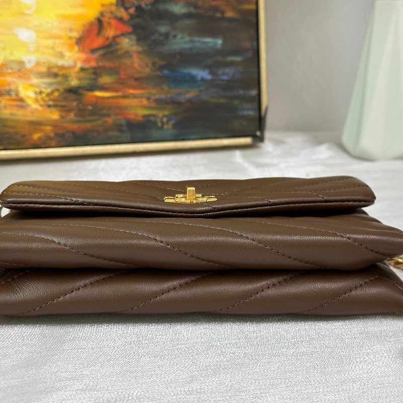 (極新)TORY BURCH 咖啡色真皮woc鏈包-11