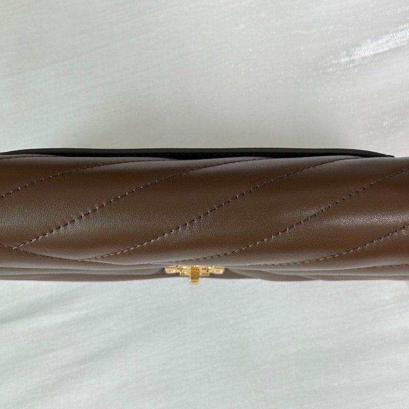 (極新)TORY BURCH 咖啡色真皮woc鏈包-15