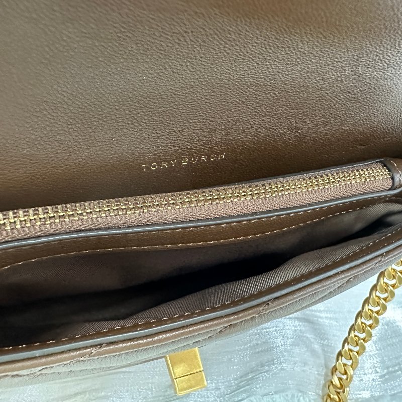 (極新)TORY BURCH 咖啡色真皮woc鏈包-17