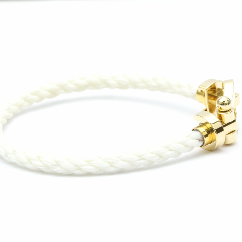 【日本直送】Fred Force 10 大號不銹鋼,黃金 (18K) 無石吊飾手鍊金-5