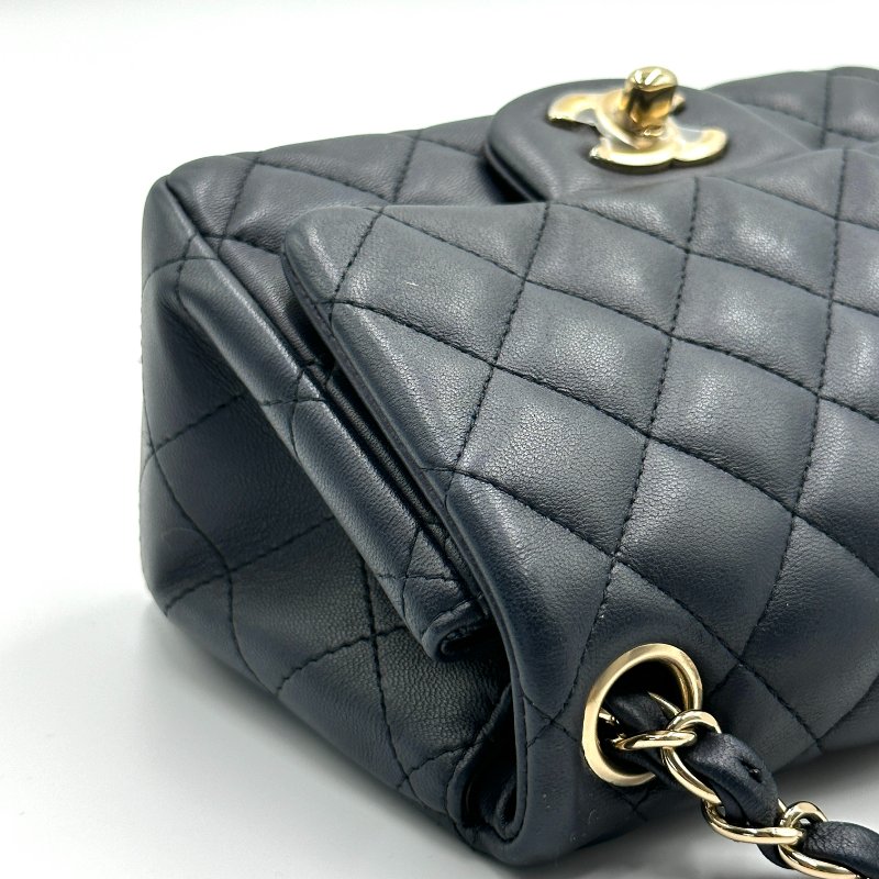 CHANEL 經典口蓋包方胖子17 - 深藍淡金-4