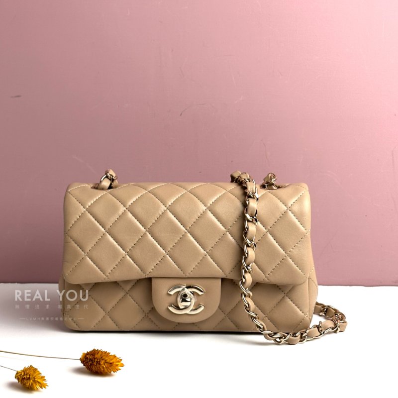 CHANEL 經典口蓋包CF20 - 奶茶金-1