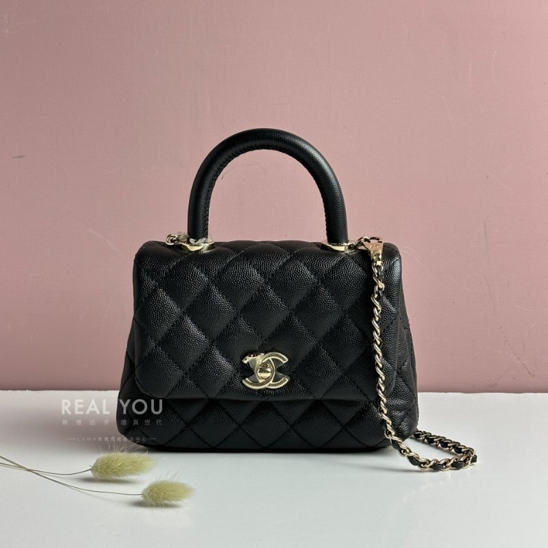 CHANEL Coco mini handle - 黑金-0