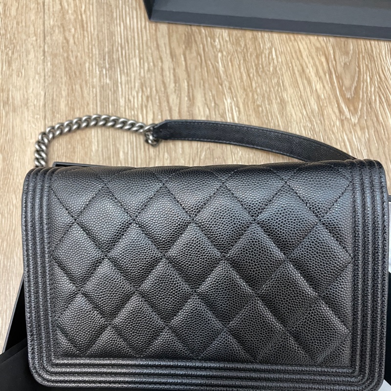 CHANEL 經典 BOY 復古銀釦WOC 黑 台灣專櫃-5