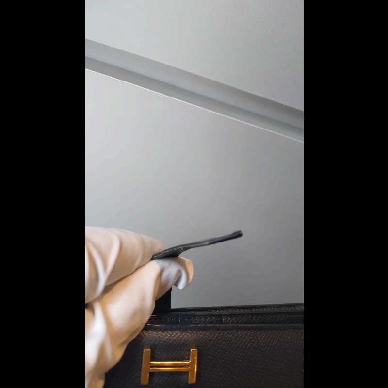 Hermes Bearn 長夾 黑皮金釦 Epsom皮-12