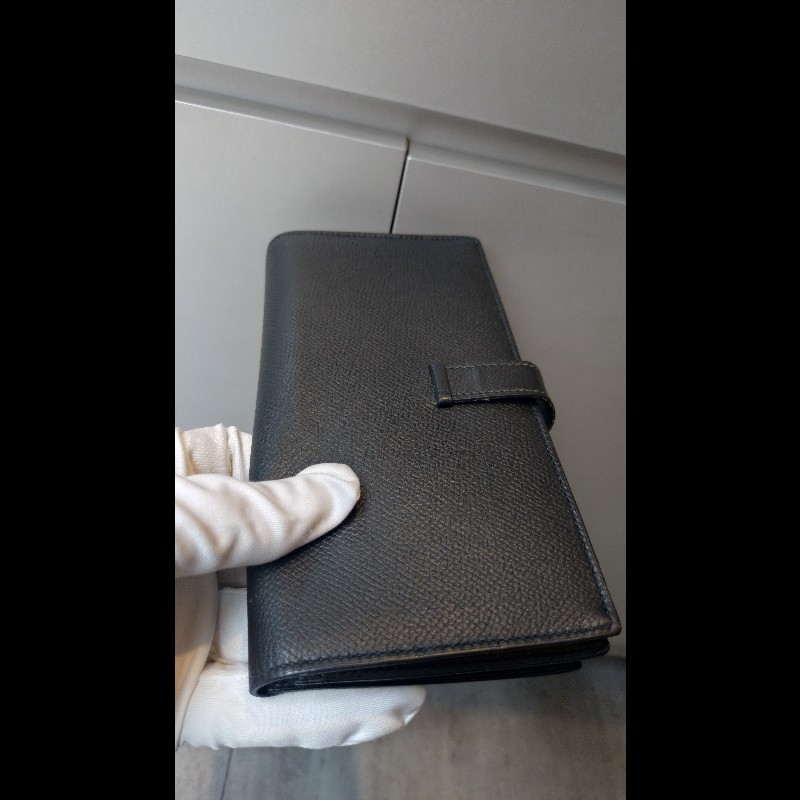 Hermes Bearn 長夾 黑皮金釦 Epsom皮-14