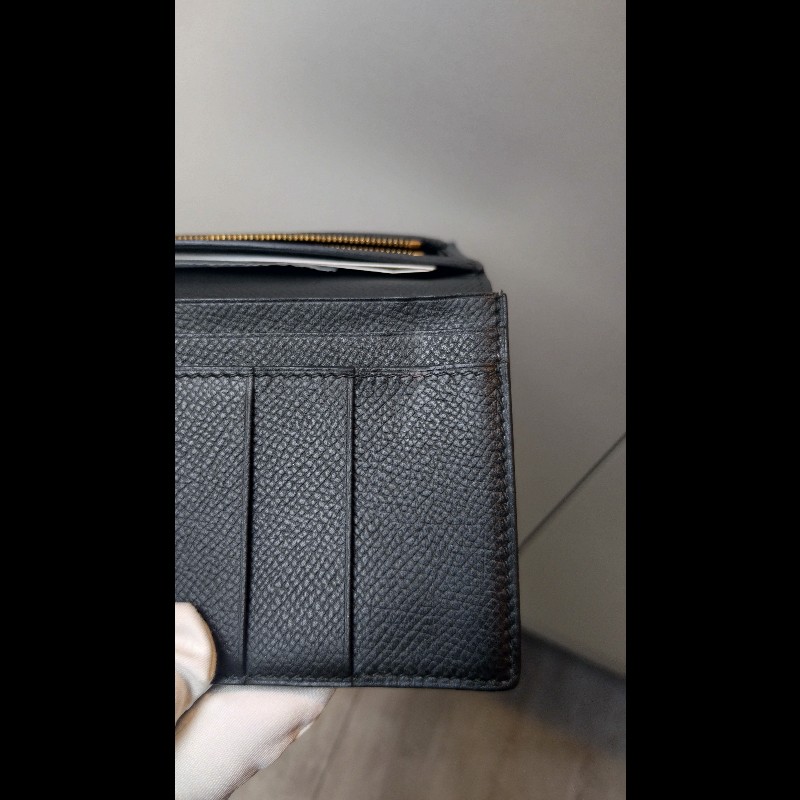 Hermes Bearn 長夾 黑皮金釦 Epsom皮-19