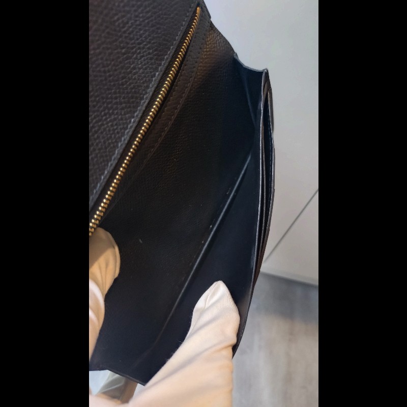 Hermes Bearn 長夾 黑皮金釦 Epsom皮-21