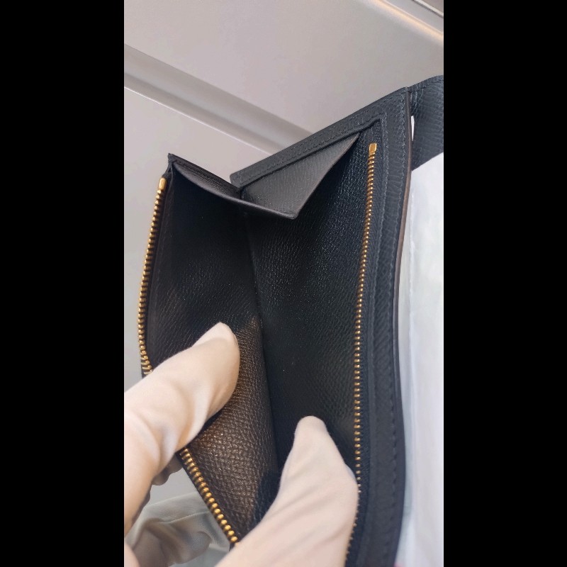 Hermes Bearn 長夾 黑皮金釦 Epsom皮-22