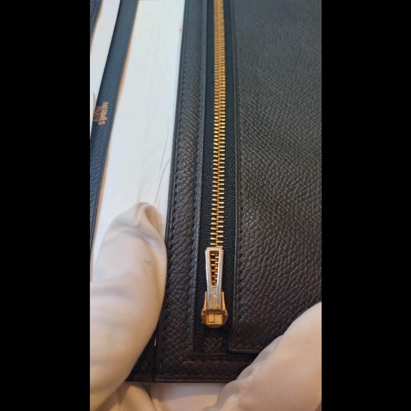 Hermes Bearn 長夾 黑皮金釦 Epsom皮-27