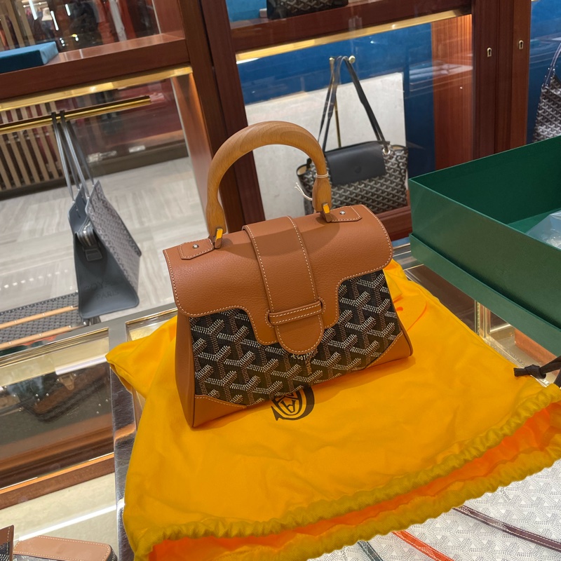 全新 Goyard mini saigon 迷你西貢包 棕色-4