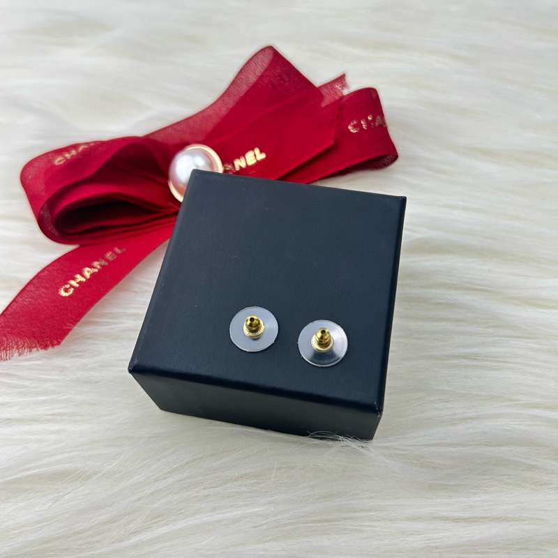 Chanel  香奈兒 22P  鏤空愛心垂吊耳針耳環  淡金色-15