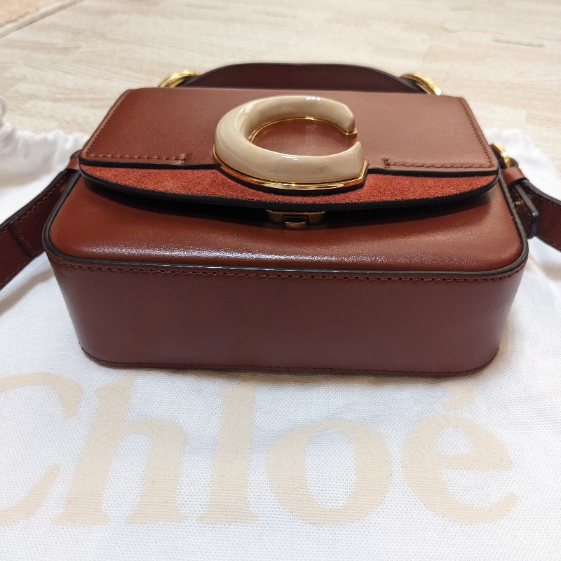 Chloe c bag 紅棕色-3