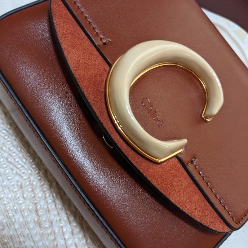 Chloe c bag 紅棕色-8