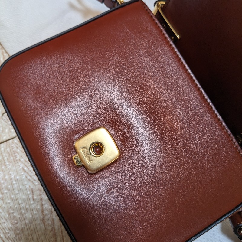 Chloe c bag 紅棕色-9