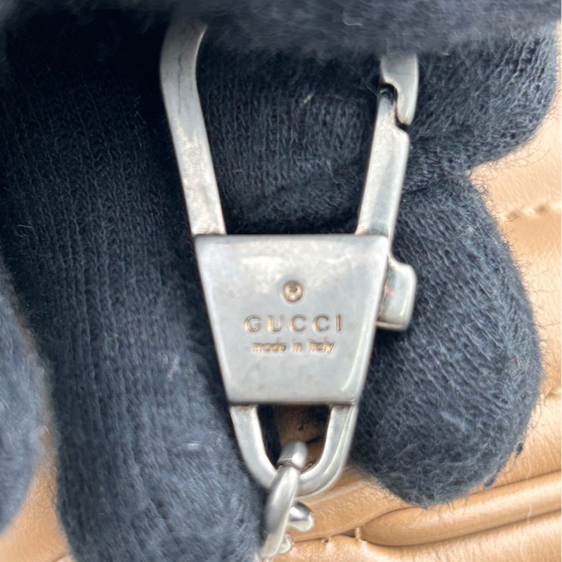 GUCCI 古馳  476433  💖新款GG Marmont絎縫系列銀釦MINI款手拿/腰包/肩背/斜背包(玫瑰米色）-16