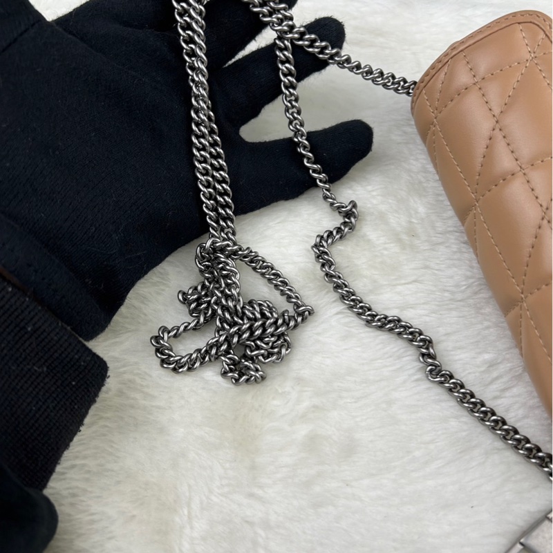 GUCCI 古馳  476433  💖新款GG Marmont絎縫系列銀釦MINI款手拿/腰包/肩背/斜背包(玫瑰米色）-18