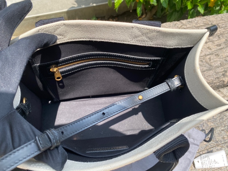 近新Balenciaga巴黎世家帆布黑白拼色托特包 671402-6