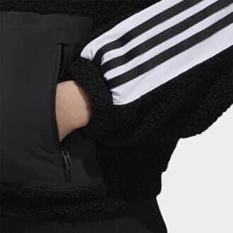 愛迪達Adidas 毛毛大口袋拉鍊連帽外套-7