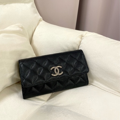 ‼️全新‼️Chanel 鏤空CC Logo 黑色皮夾