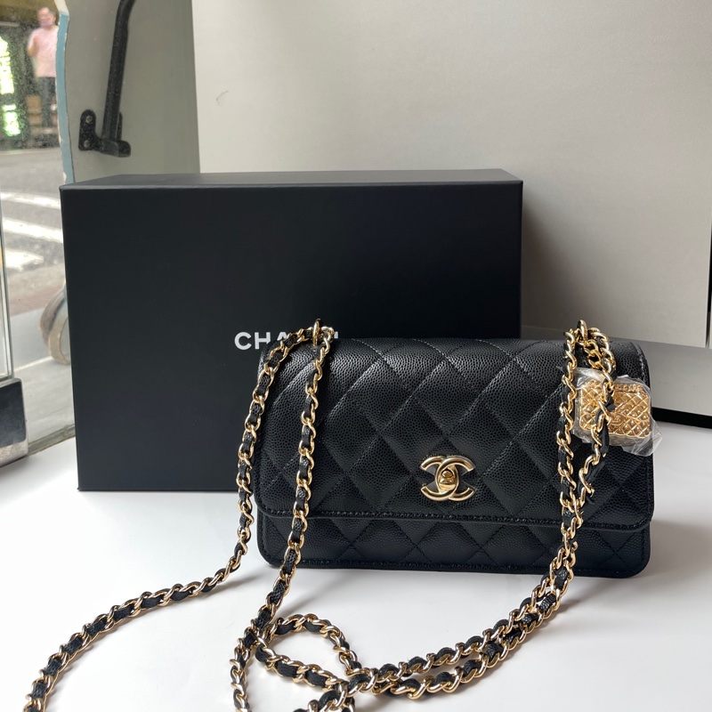 [全新]Chanel 荔枝皮 23s風琴雙層Woc｜PopChill 拍拍圈