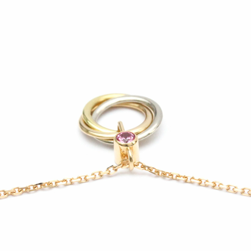 【日本直送】卡地亞 Trinity De Cartier 玫瑰金（18K）、白金（18K）、黃金（18K）藍寶石男士、女士時尚吊墜項鍊（金色）-2
