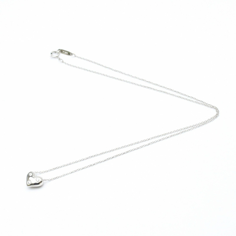 【日本直送】蒂芙尼圓點心形吊墜鉑金鑽石男士女士時尚吊墜項鍊（銀色）-8