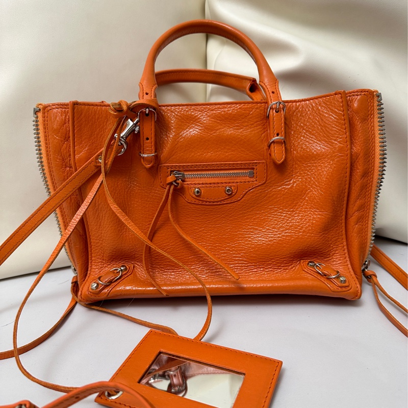 BALENCIAGA 巴黎世家 小機車包 (橘色)-0