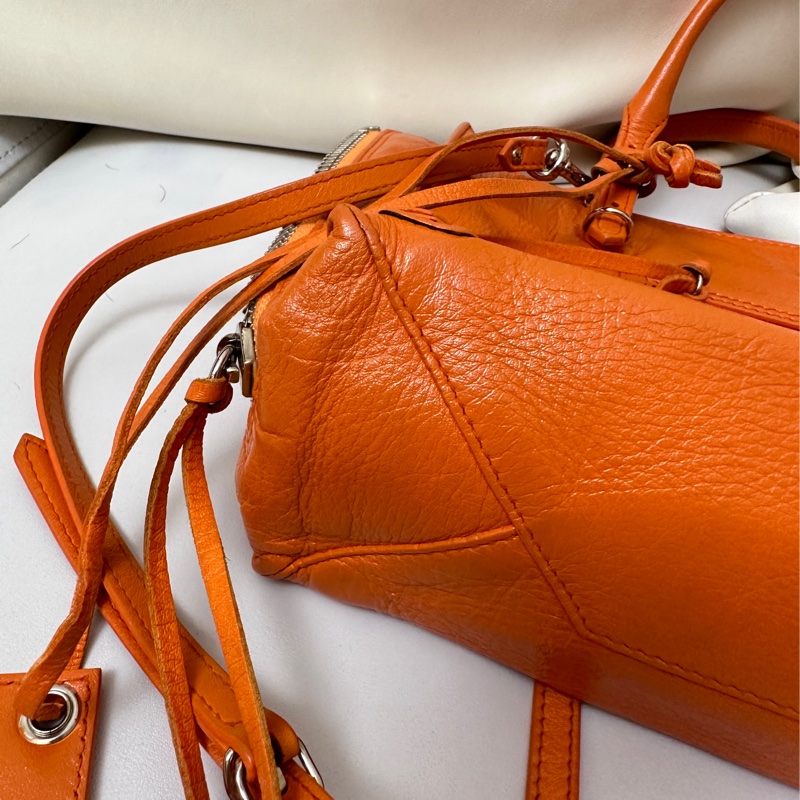 BALENCIAGA 巴黎世家 小機車包 (橘色)-6