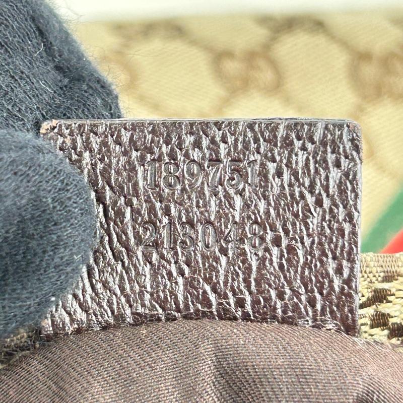 GUCCI 單肩斜挎包 189751 GG 帆布皮革米色-3