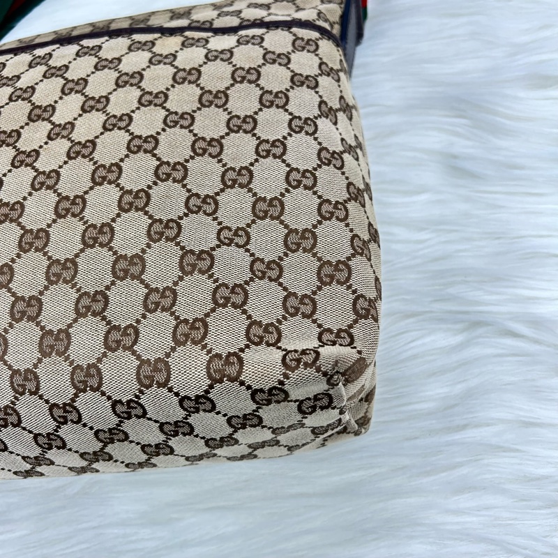 GUCCI 單肩斜挎包 189751 GG 帆布皮革米色-10