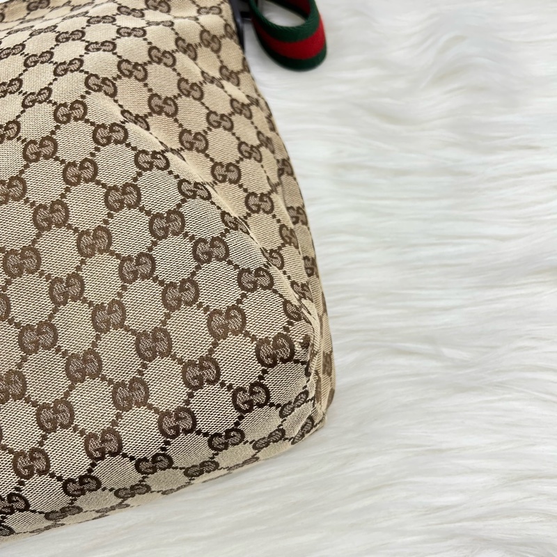 GUCCI 單肩斜挎包 189751 GG 帆布皮革米色-12