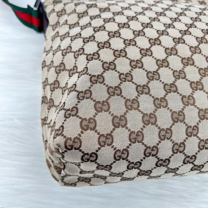 GUCCI 單肩斜挎包 189751 GG 帆布皮革米色-13