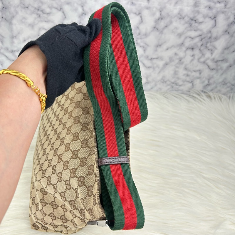 GUCCI 單肩斜挎包 189751 GG 帆布皮革米色-18