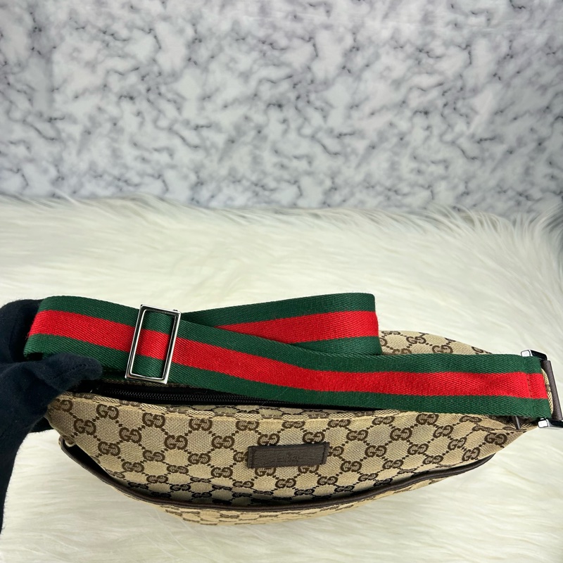 GUCCI 單肩斜挎包 189751 GG 帆布皮革米色-19