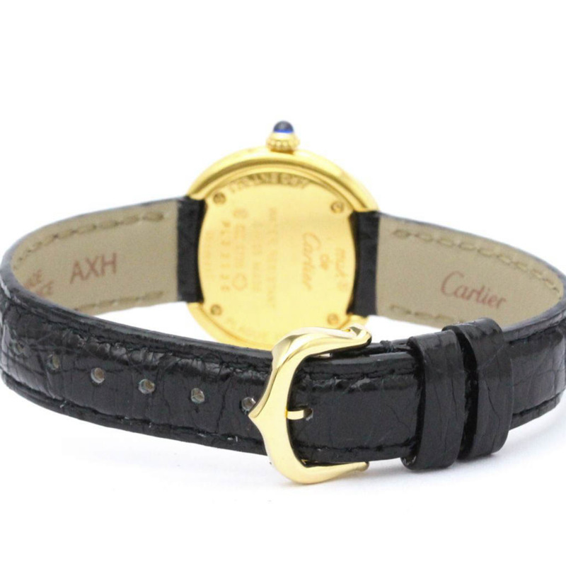 【日本直送】卡地亞 Must Trinity Quartz Gold Plated Leather Quartz Ladies Ｗ1010844 BF559646-4