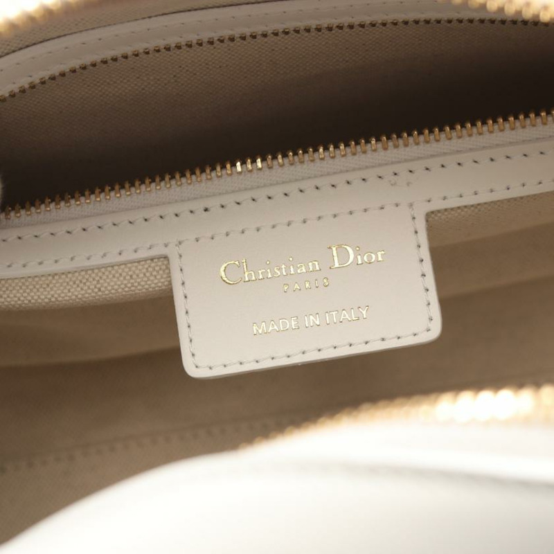 【日本直送】 中古Christian Dior[A]DIOR VIBE Medium Bowling Bag 手包 皮革 白色 黑色 兩用款-3