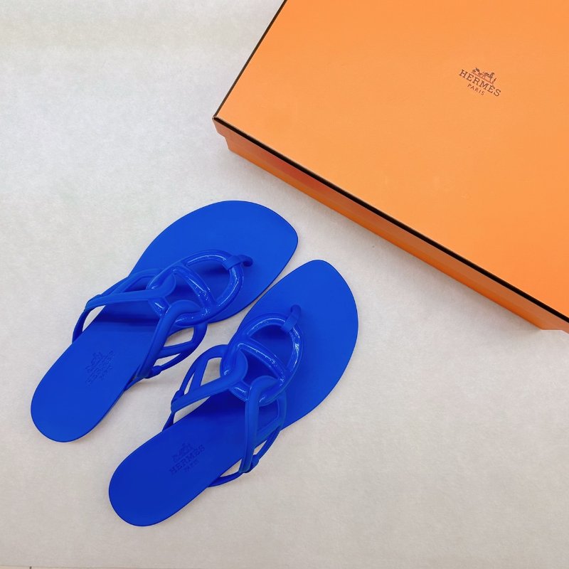 HERMES Egerie豬鼻子涼鞋/寶藍-1