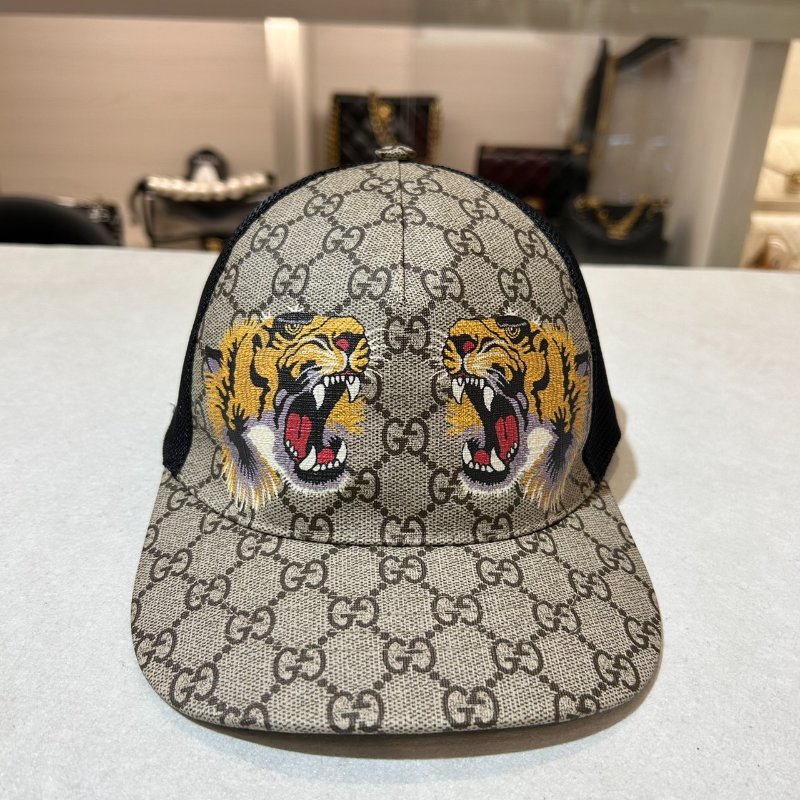 GUCCI 老花雙虎頭棒球帽-0
