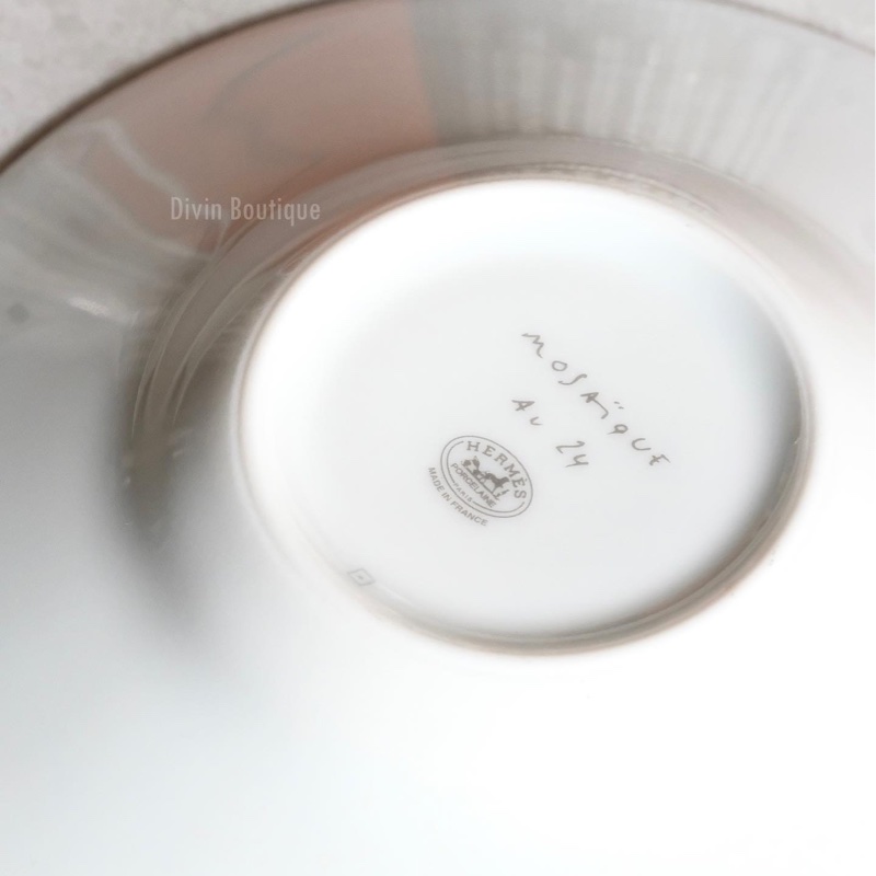 Hermès 24 platinum coffee cup and saucer愛馬仕咖啡杯組 瓷器-3