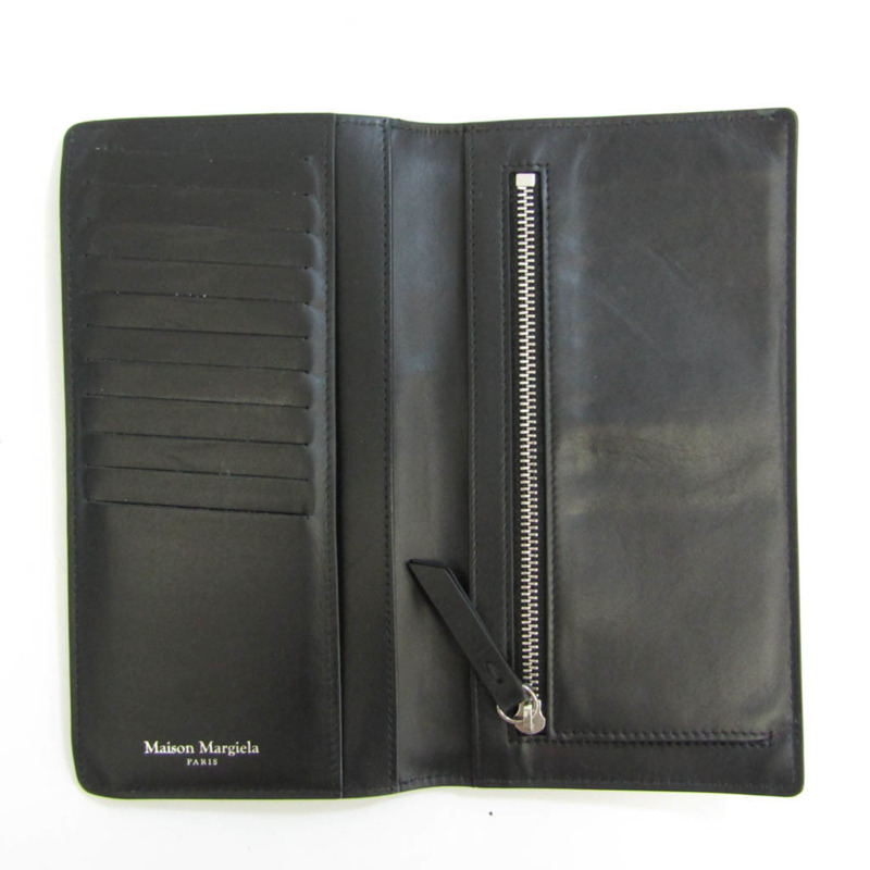 【日本直送】Maison Margiela SAIUI0021 女士、男士皮革長款錢包（雙折）黑色-2