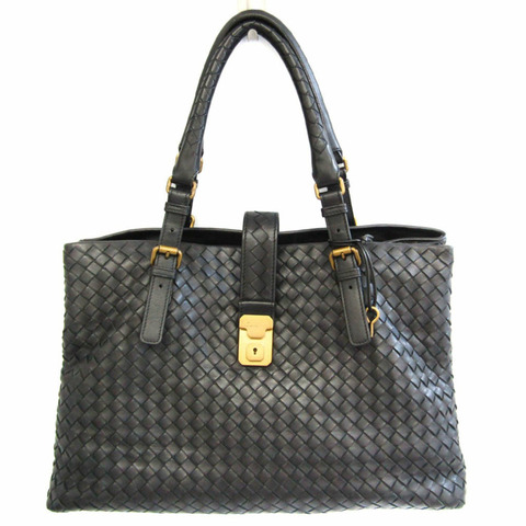 Bottega Veneta Intrecciato Rome 171265 男士、女士皮革手提包黑色